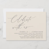 Vier met ons, romantische bruiloft Dinner Party Kaart (Voorkant)