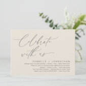 Vier met ons, romantische bruiloft Dinner Party Kaart (Staand voorkant)