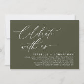 Vier met ons, romantische bruiloft Dinner Party Kaart (Voorkant)