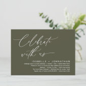 Vier met ons, romantische bruiloft Dinner Party Kaart (Staand voorkant)