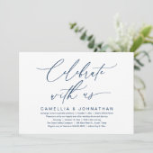 Vier met ons, romantische bruiloft Dinner Party Kaart (Staand voorkant)