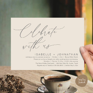 Vier met ons, romantische bruiloft Dinner Party Kaart