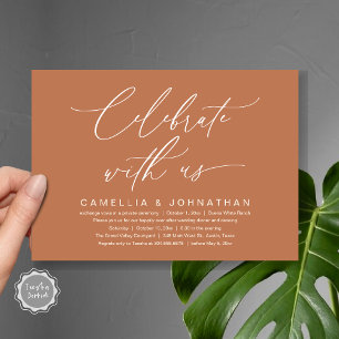Vier met ons, romantische bruiloft Dinner Party Kaart