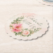 Vier Met Ons Roze Bloemen Onderzetter (Gekanteld)