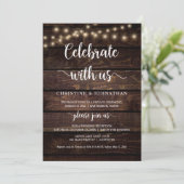 Vier met ons, Rustic Elopement Feest Uitnodiging (Staand voorkant)