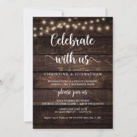 Vier met ons, Rustic Elopement Feest Uitnodiging