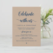Vier met ons, Rustic Kraft Elopement Feest Kaart (Staand voorkant)