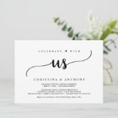 Vier met ons, Rustic Trouw Elopement Dinner Kaart (Staand voorkant)