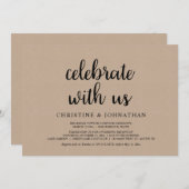 Vier met ons, Rustic Trouw Elopement Feest  Kaart (Voorkant / Achterkant)