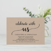 Vier met ons, Rustic Trouw Elopement Feest Kaart (Staand voorkant)