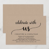 Vier met ons, Rustic Trouw Elopement Feest Kaart (Voorkant / Achterkant)
