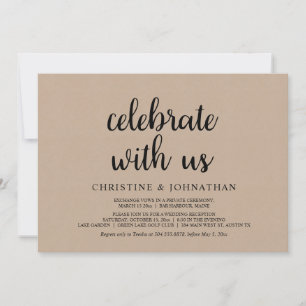 Vier met ons, Rustic Wedding Elopement Feest Kaart