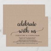Vier met ons, Rustic Wedding Elopement Feest Kaart (Voorkant / Achterkant)