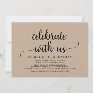Vier met ons, Rustic Wedding Elopement Feest Kaart