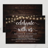 Vier met ons, Rustiek Hout, Trouw Elopement Kaart (Voorkant / Achterkant)