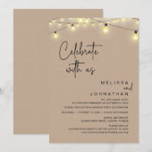 Vier met ons, rustieke bruiloft diner partij kaart (Voorkant / Achterkant)