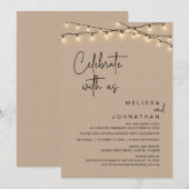 Vier met ons, rustieke bruiloft diner partij kaart (Voorkant / Achterkant)