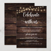 Vier met ons, Rustieke Elopement-feestuitnodiging Kaart (Voorkant / Achterkant)