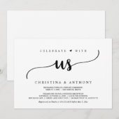 Vier met ons, Rustieke Trouw Elopement Dinner Kaart (Voorkant / Achterkant)