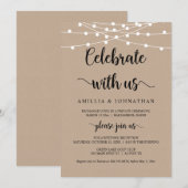 Vier met ons, Rustieke Trouwfeest Uitnodiging (Voorkant / Achterkant)