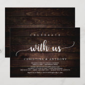 Vier met ons, Rustieke Trouwvluchtdiner Kaart (Voorkant / Achterkant)