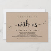 Vier met ons, rustige trouw-elopement diner kaart (Voorkant)