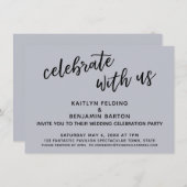 Vier met Ons Stof Blauw Ontvangst-Only Kaart (Voorkant / Achterkant)