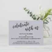 Vier met Ons Stof Blauw Ontvangst-Only Kaart (Staand voorkant)