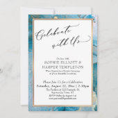 Vier met Ons Teal & Goud Inkt Ontvangst Only Kaart (Voorkant)