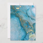 Vier met Ons Teal & Goud Inkt Ontvangst Only Kaart (Achterkant)