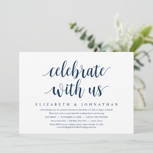 Vier met ons, Trouw Dinner Uitnodiging (Staand voorkant)