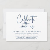 Vier met ons, Trouw Elopement Feest, Marineblauw Kaart (Voorkant)