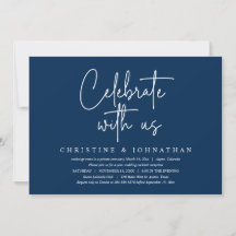 Vier met ons, Trouw Elopement Feest, Marineblauw  