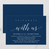 Vier met ons, Trouwen Elopement, Marineblauw In Kaart (Voorkant / Achterkant)