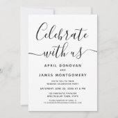 Vier met ons typografie bruiloft uitnodiging (Voorkant)