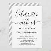 Vier met ons typografie bruiloft uitnodiging (Voorkant / Achterkant)