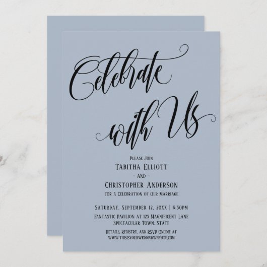 Vier met Ons Uitgebreid Script Stof Blauw Kaart (Voorkant / Achterkant)