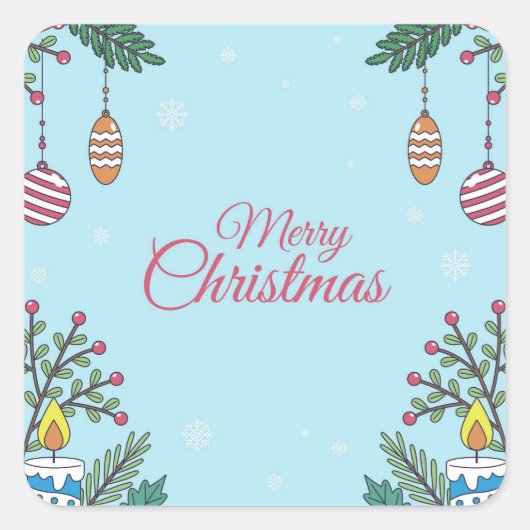 Vier met ons vierkante sticker (Voorkant)