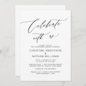 Vier met ons, zwart, bruiloft repetitie diner kaart (Voorkant / Achterkant)