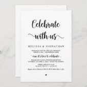 Vier met ons, Zwart lettertype, Trouw Elopement I Kaart (Voorkant / Achterkant)