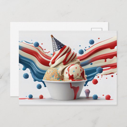 Vier met rood wit blauw briefkaart (Voorkant / Achterkant)