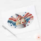 Vier met rood wit blauw ovale sticker (Envelop)