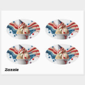 Vier met rood wit blauw ovale sticker (Vel)