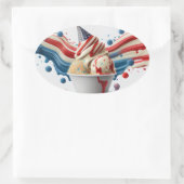 Vier met rood wit blauw ovale sticker (Tas)