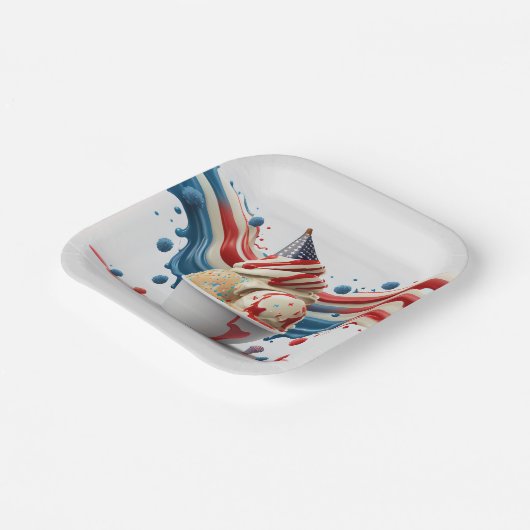 Vier met rood wit blauw papieren bordje (Gebogen)