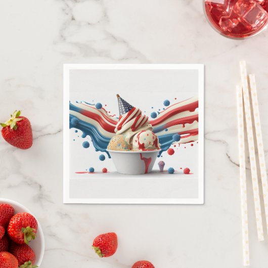 Vier met rood wit blauw servet (Insitu)