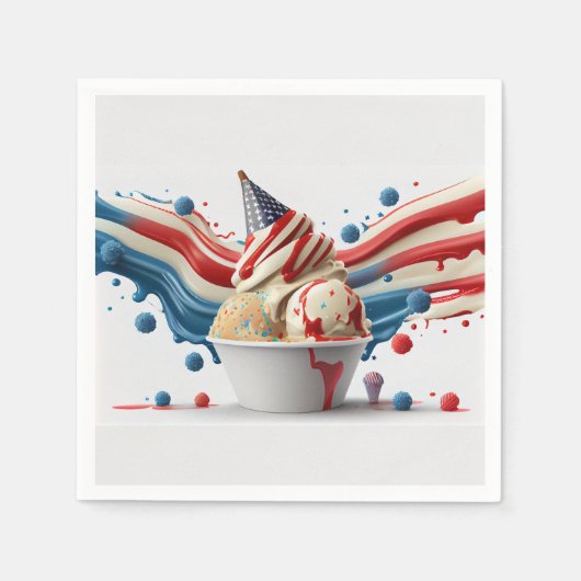 Vier met rood wit blauw servet (Voorkant)