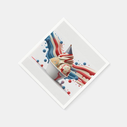 Vier met rood wit blauw servet (Hoek)