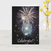 Vier met Vuurwerk! Kaart (Gele Bloem)