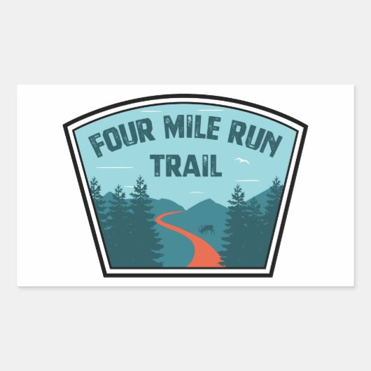 Vier Mile run Trail Rechthoekige Sticker (Voorkant)